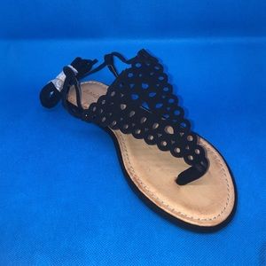 Bamboo Black Cut Out Sandals
